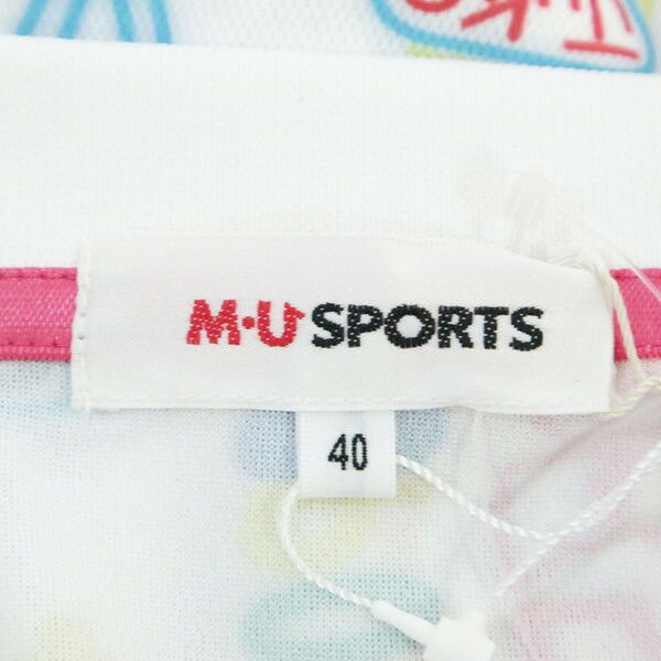 70%OFF 訳あり 新品 MU SPORTS エムユースポーツ ワンピース 40 LOP1006 Mサイズ ホワイト レディース ポロワンピース 半袖 ゴルフウェア スポーツ 日本製