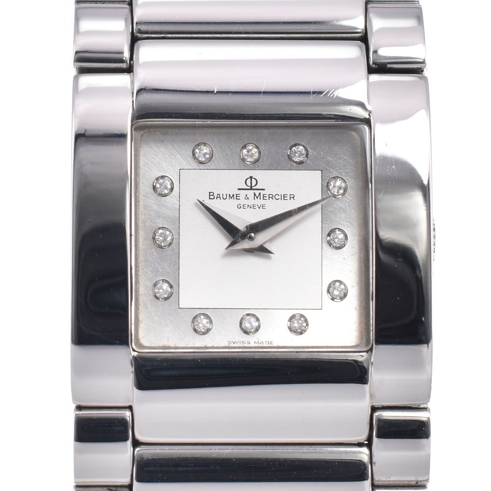 ボーム＆メルシェ Baume & Mercier MV045219 キャットウォーク 12P ダイヤモンド シルバー クォーツ レディース 良品 腕時計 A#149230 30,745円