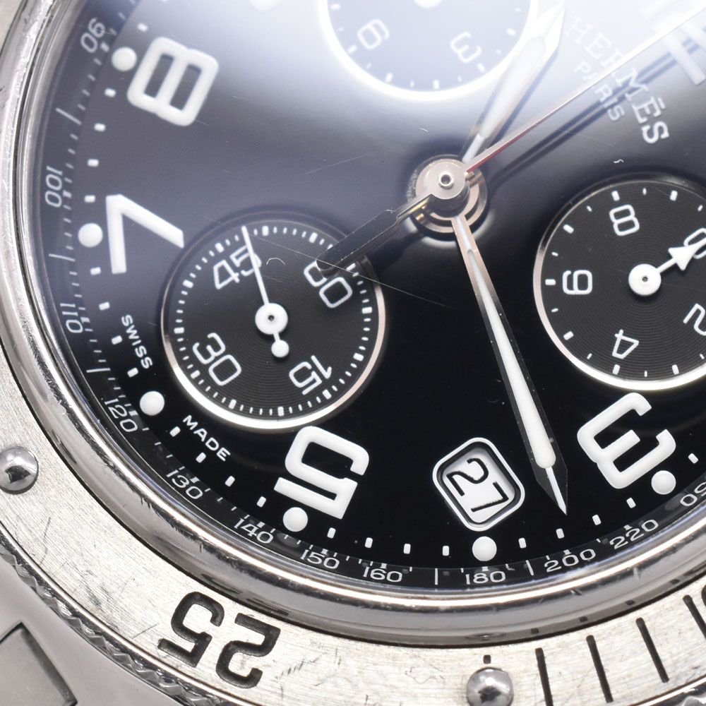 クリッパー ダイバー クロノグラフ CL2.910 ブラック　美品 エルメス HERMES CL2.910 クリッパー ダイバー クロノグラフ デイト