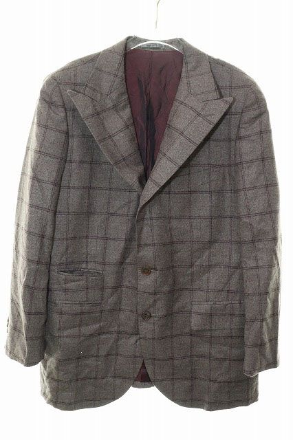 ロロ・ピアーナ LORO PIANA シルク テーラード ジャケット カシミヤ チェック柄 【ブランド古着ベクトル】【中古】●260729