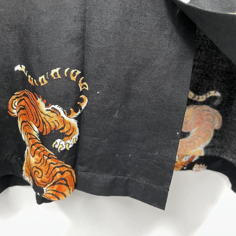 中古】WACKO MARIA TIM LEHI タイガー アロハシャツ ブラック サイズS