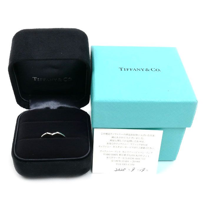 TIFFANY&Co. ティファニー Pt950プラチナ Vバンド リング・指輪 15号