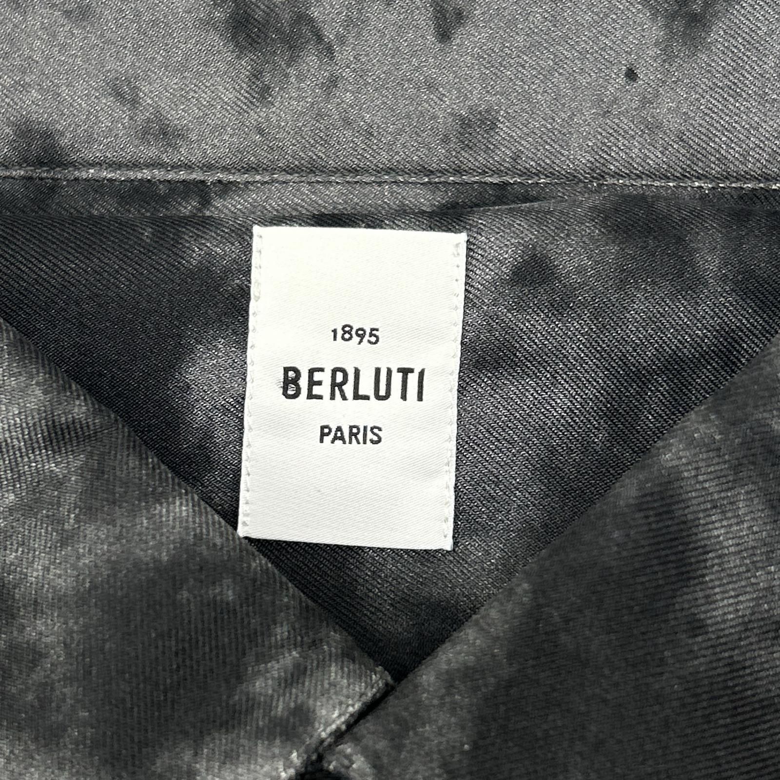 berluti ベルルッティ R16HTL52SBDB ブラック ムラ染 ロングスリーブ ボタンシャツ 40 berluti ベルルッティ R16HTL52SBDB ブラック ムラ染 ロングスリーブ