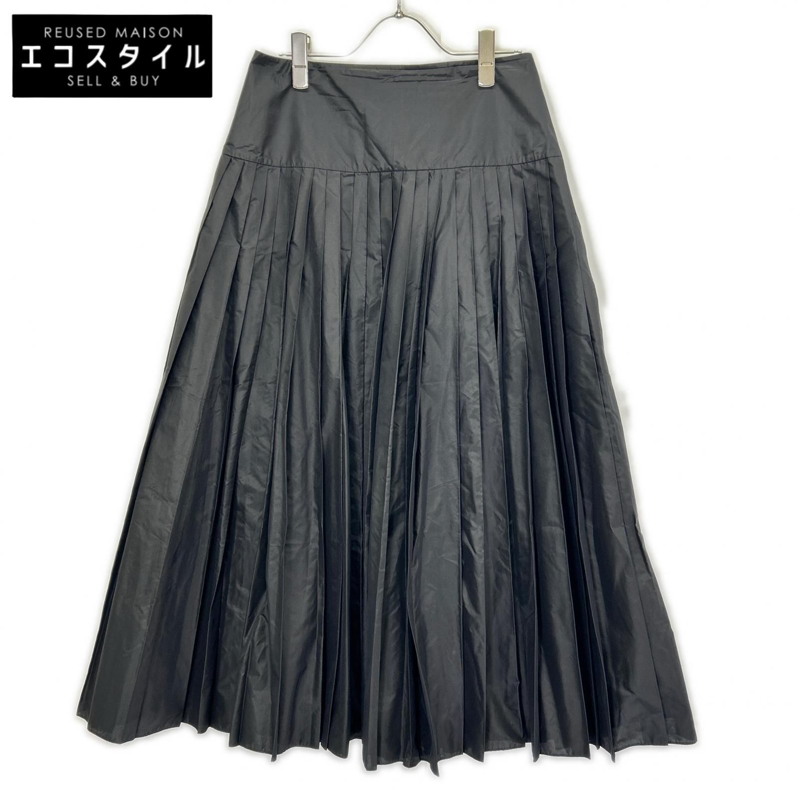 Christian Dior　クリスチャンディオール　7H21326A1611 ブラック ナイロン ロング プリーツスカート　6 39,254円
