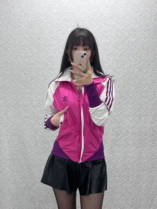 アディダス Y2K レトロ 必須アイテム PURPLE パープル・ピンク ウィンドブレーカー ジャケット 95 C13468 6,199円