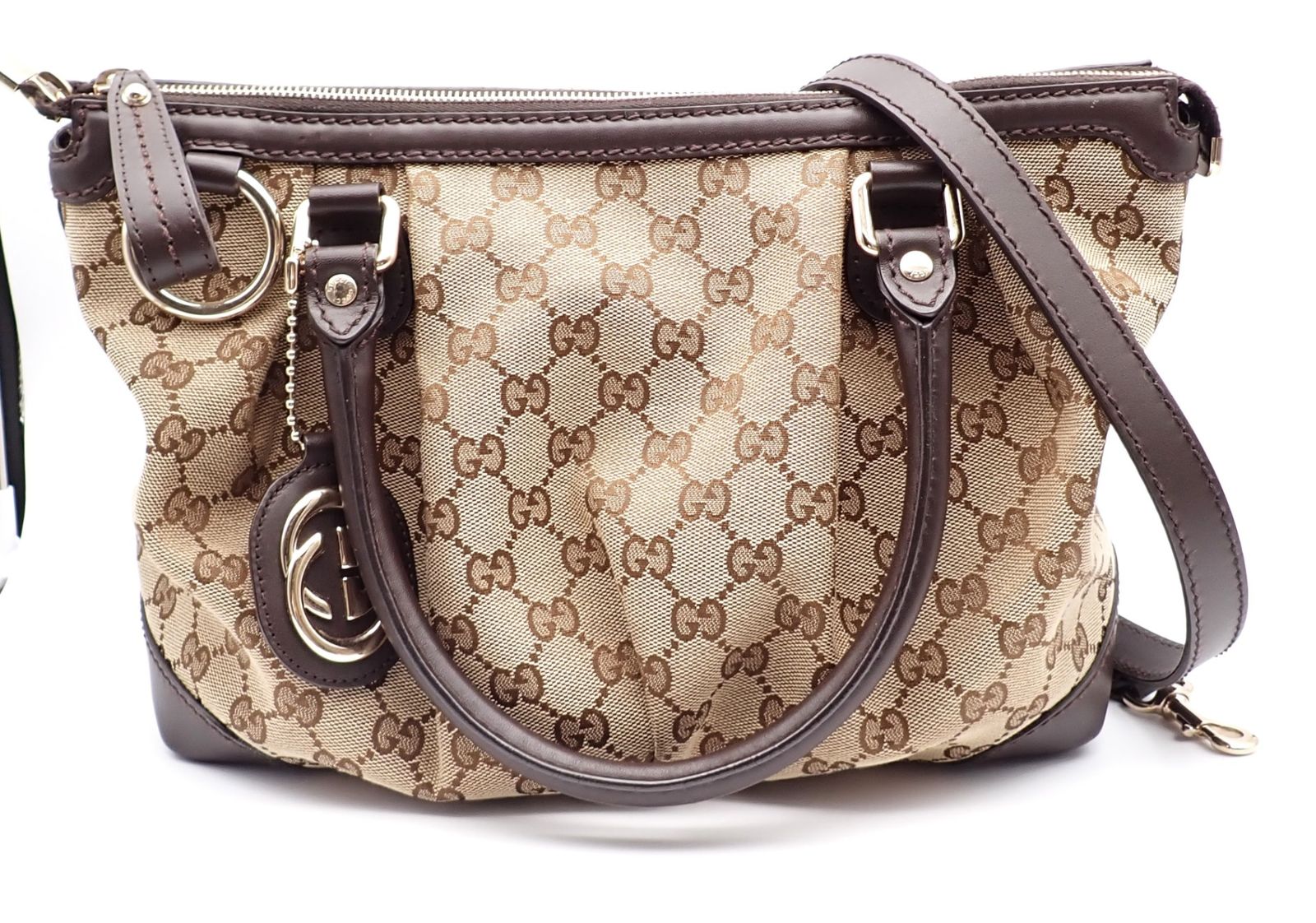 GUCCI(グッチ) 2wayバッグ GGキャンバス シルバー金具 銀金具 ハンドバッグ ショルダーバッグ レディース