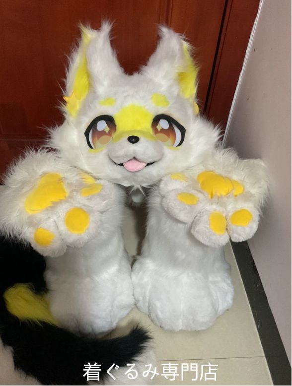 狼 犬 猫 着ぐるみ ヘッド ケモノ ファースーツ ぬいぐるみ コスプレ コスチューム Kurumi 一点物 D496