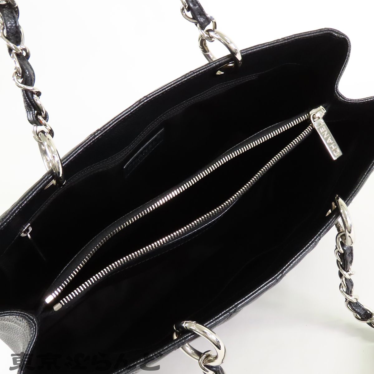 シャネル CHANEL GST グランドショッピングトート ブラック 黒 シルバー金具 キャビアスキン 15番台 トートバッグ レディース 101877625 シャネル CHANEL GST グランドショッピングトート ブラック 黒 シルバー金具 キャビアスキン 15番台 トートバッグ レディース 101877625