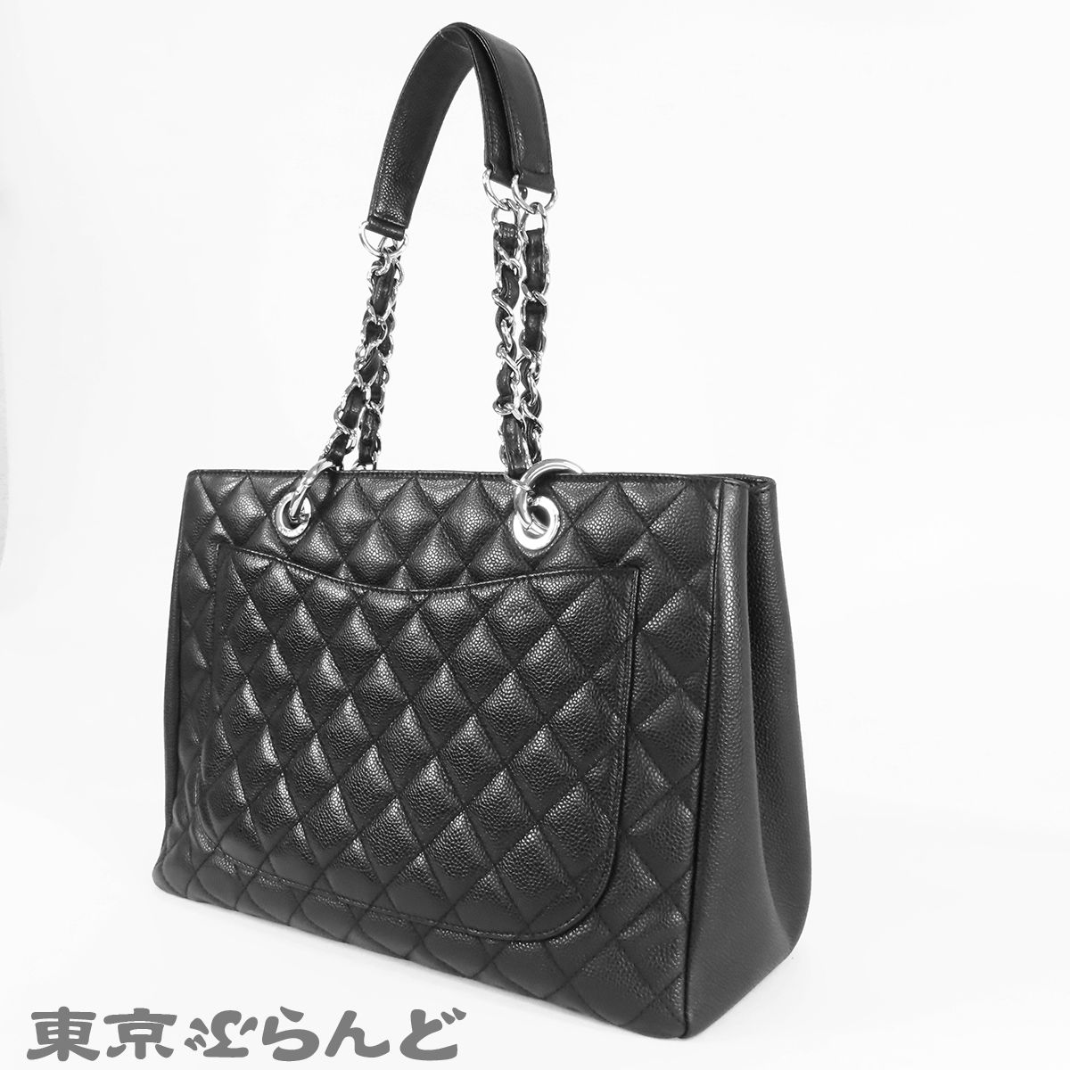 シャネル CHANEL GST グランドショッピングトート ブラック 黒 シルバー金具 キャビアスキン 15番台 トートバッグ レディース 101877625 シャネル CHANEL GST グランドショッピングトート ブラック 黒 シルバー金具 キャビアスキン 15番台 トートバッグ レディース 101877625