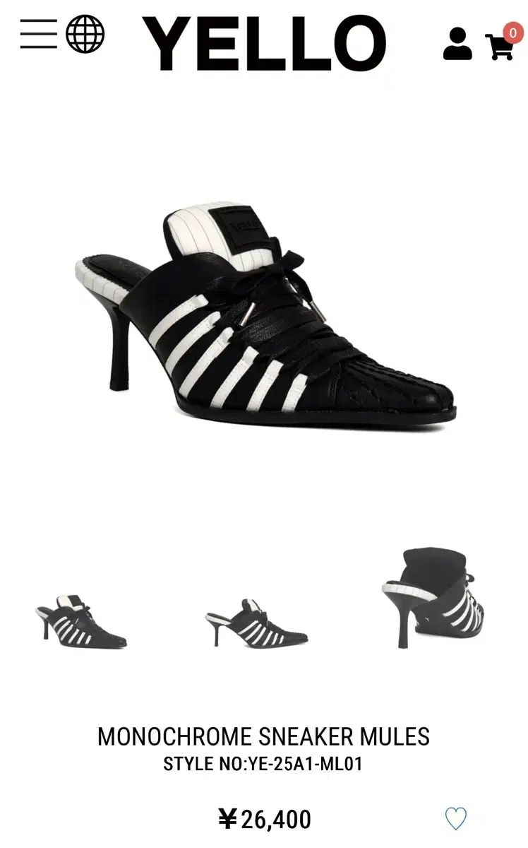 YELLO 이에로 MONOCHROME SNEAKER MULES