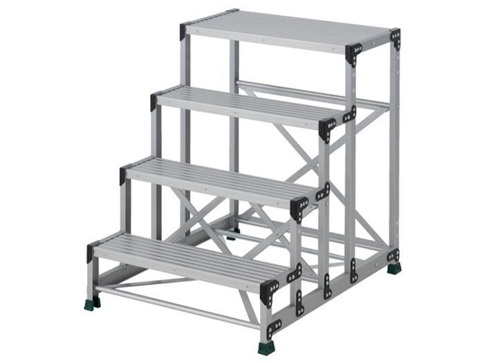 【新品・2営業日で発送】TRUSCO トラスコ中山 TRUSCO 作業用踏台 4段 ステップ奥行200 高さ1.0m 天板800X400 (TSF4810 8000)