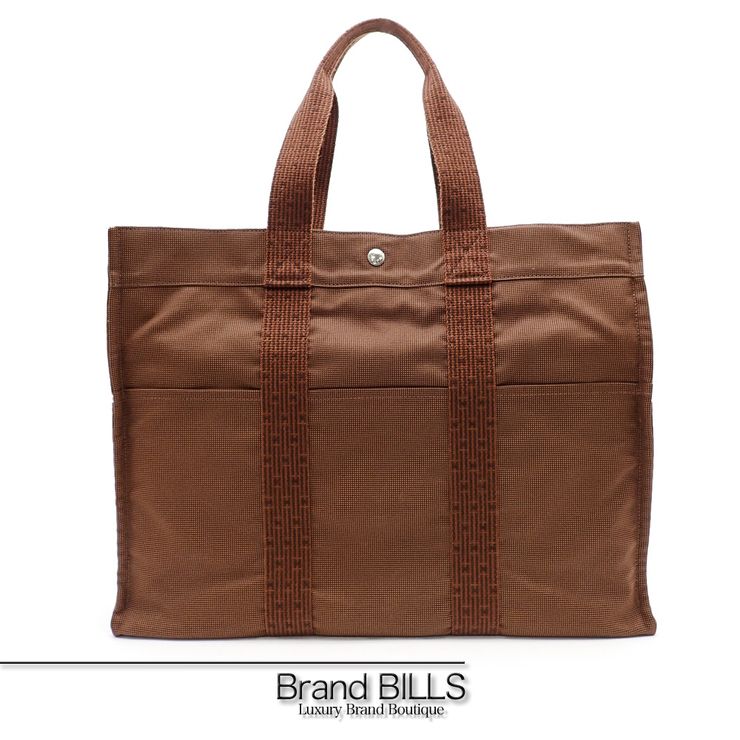 未使用品 HERMES エルメス エールライン トートGM トートバッグ 100941M ナイロンキャンバス ブラウン ユニセックス