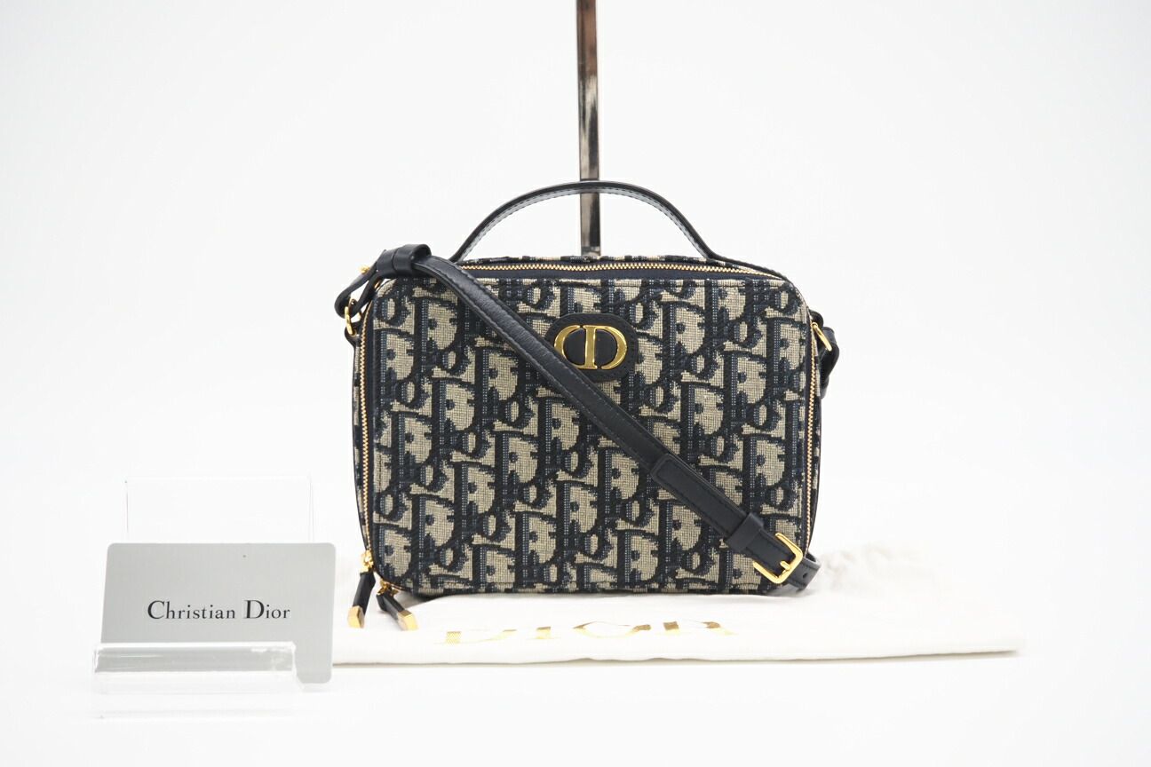 ★3日以内返品可★ 美品 Christian Dior クリスチャンディオール キャンバス OBLIQUE 30 モンテーニュ ショルダーバッグ S2141UTZQ 2wayショルダーバッグ ネイビー キャンバス レディース 100,295円