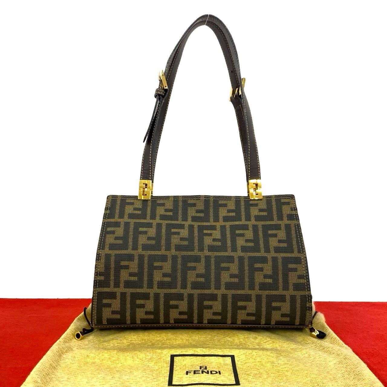 極 美品 袋付き FENDI フェンディ ヴィンテージ ズッカ FF ロゴ 