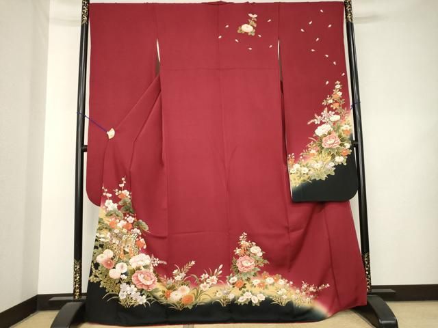 平和屋着物●豪華振袖　御所車花文　暈し染め　金彩　正絹　逸品　AABL2021ck 27,885円