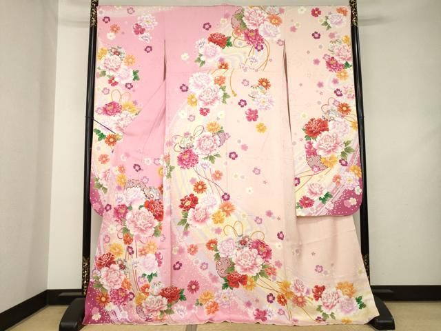 平和屋着物●豪華振袖　刺繍　花毬文　金糸　ロング丈　正絹　逸品　AABL2042ck 33,800円