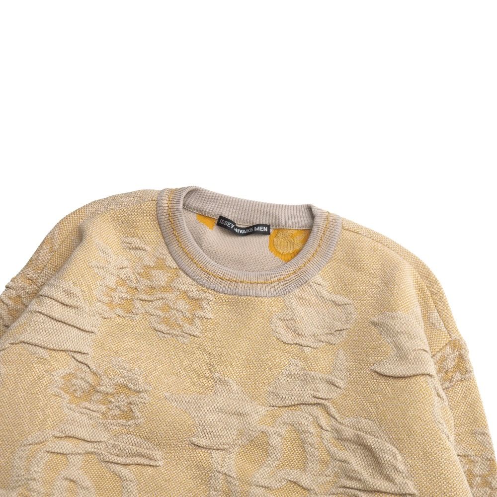ISSEY MIYAKE MEN ニット・セーター M ベージュ 【古着】【中古】 □美品□ISSEY MIYAKE MEN イッセイミヤケ メン ニット サイズ2 クルー
