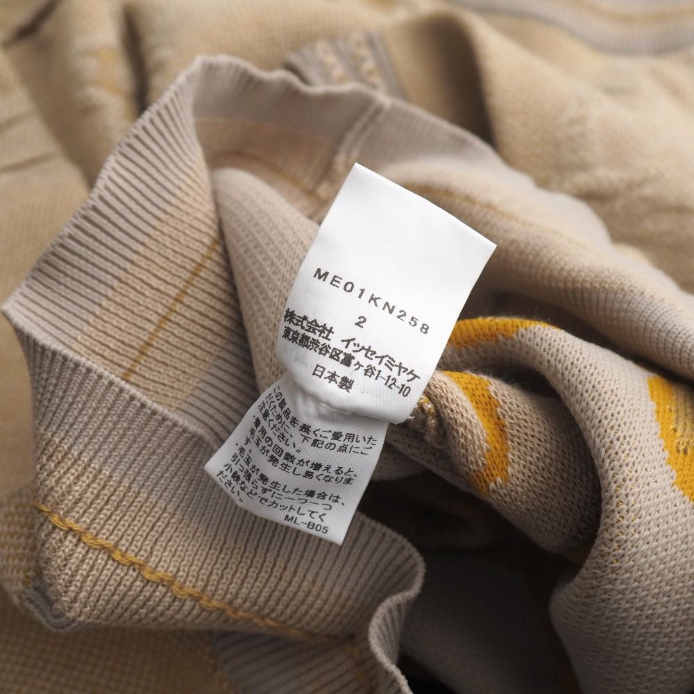 □美品□ISSEY MIYAKE MEN イッセイミヤケ メン ニット サイズ2 クルー