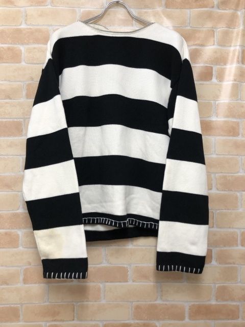 【中古】 CHARLES JEFFREY LOVERBOY チャールズジェフリーラバーボーイ プルオーバーニット ボーダー ホワイト×ブラック M 111454422