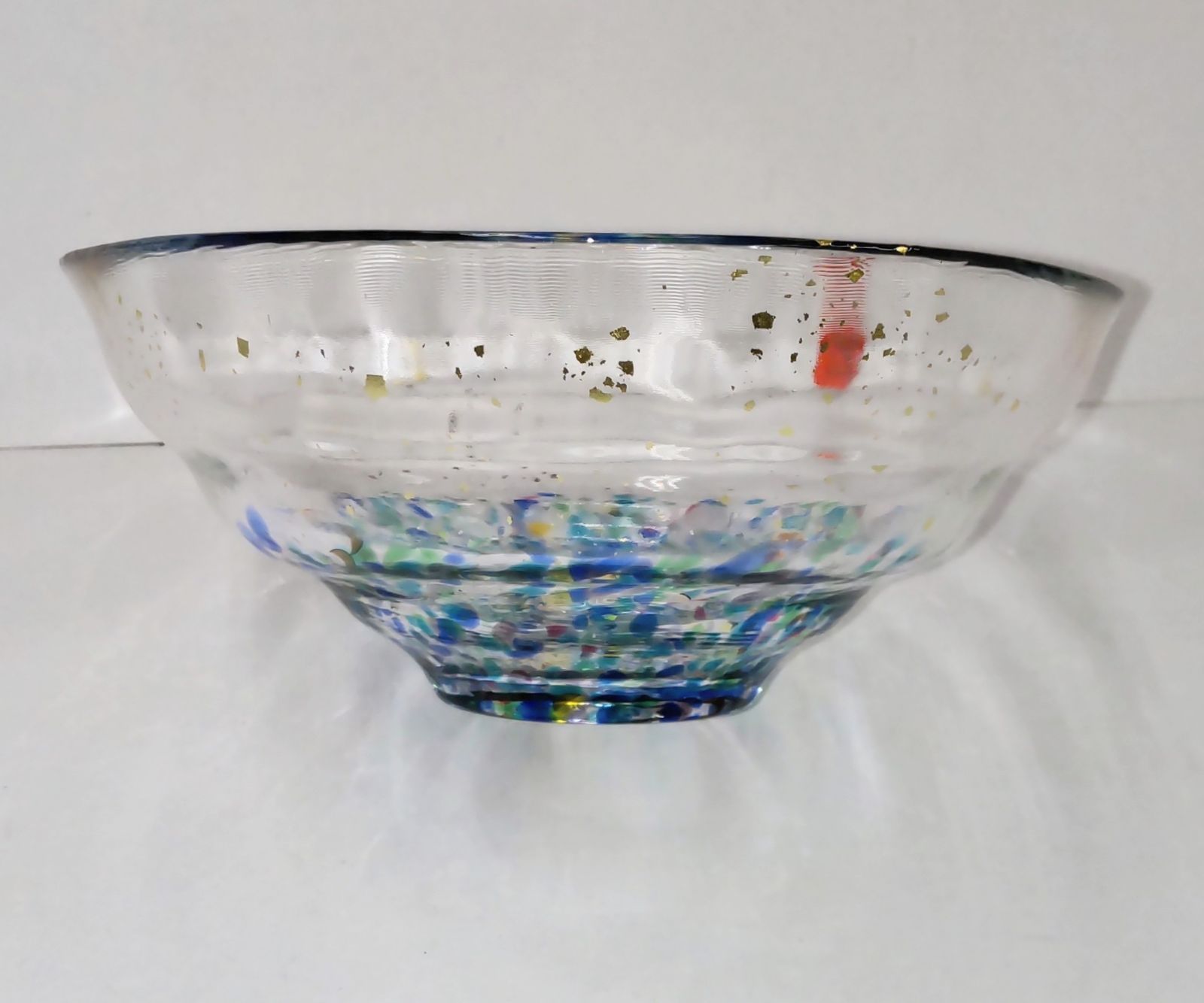ガラス茶盌 金箔散らし 青 - メルカリ