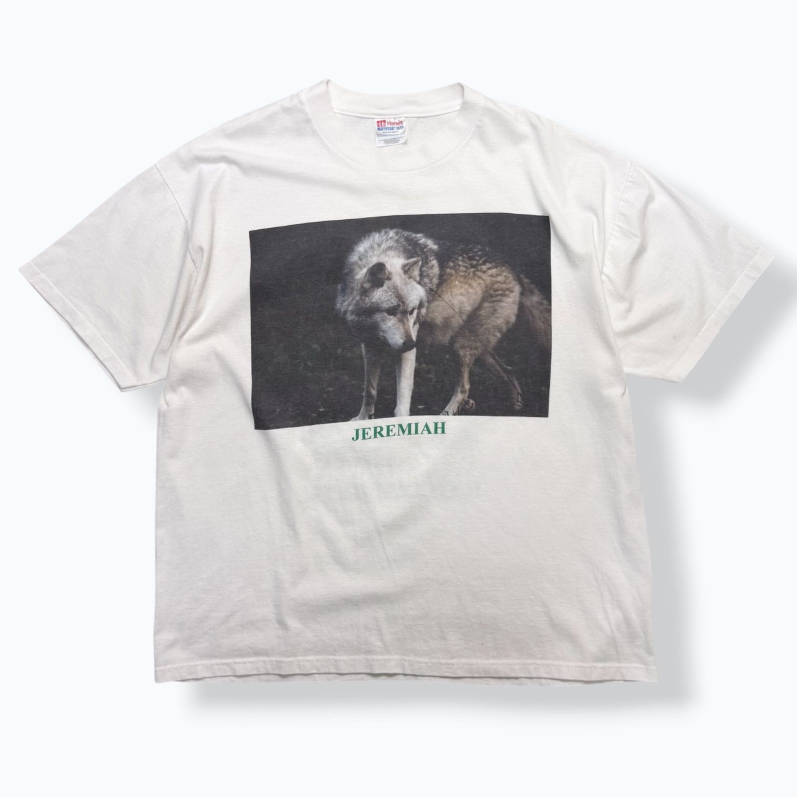 90s WOLF HEAVEN Print T-Shirts Made in USA 【XL】 90年代 ウルフ 狼 ヘインズ プリント Tシャツ シングルステッチ 両面プリント 古着 ヴィンテージ ホワイト 白 アメリカ製 USA製 6,105円