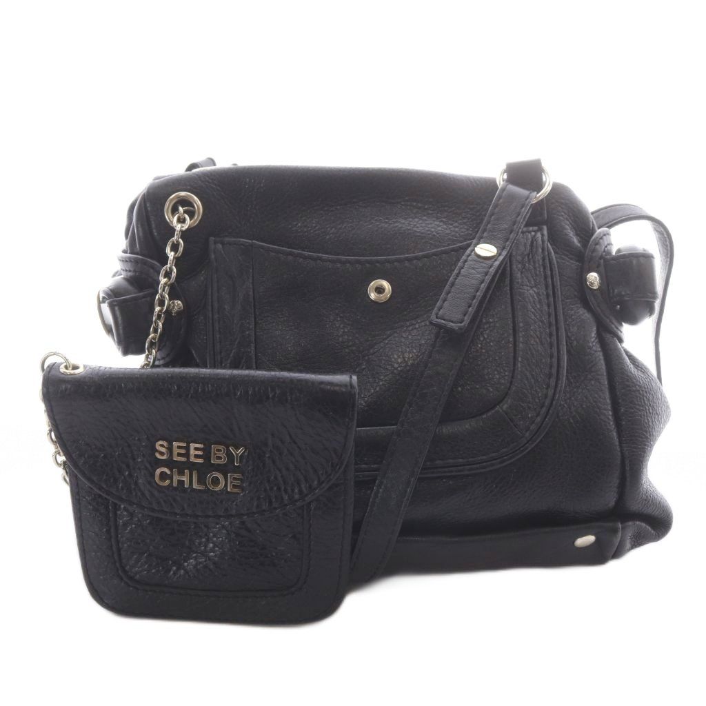 シーバイクロエ SEE BY CHLOE ショルダーバッグ レザー 黒