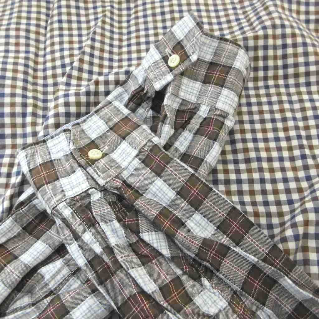 ジュンヤワタナベマン JUNYA WATANABE MAN チェック柄長袖シャツ M 茶