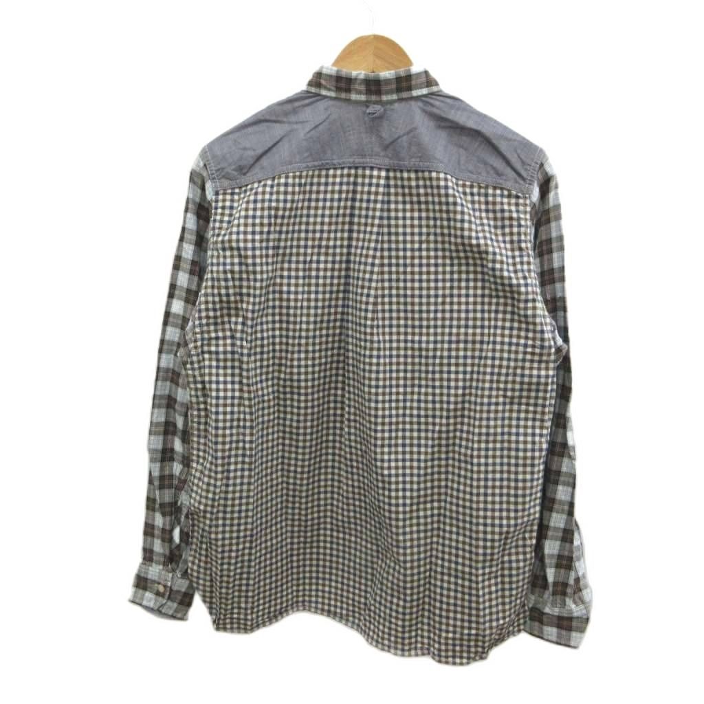 ジュンヤワタナベマン JUNYA WATANABE MAN チェック柄長袖シャツ M 茶