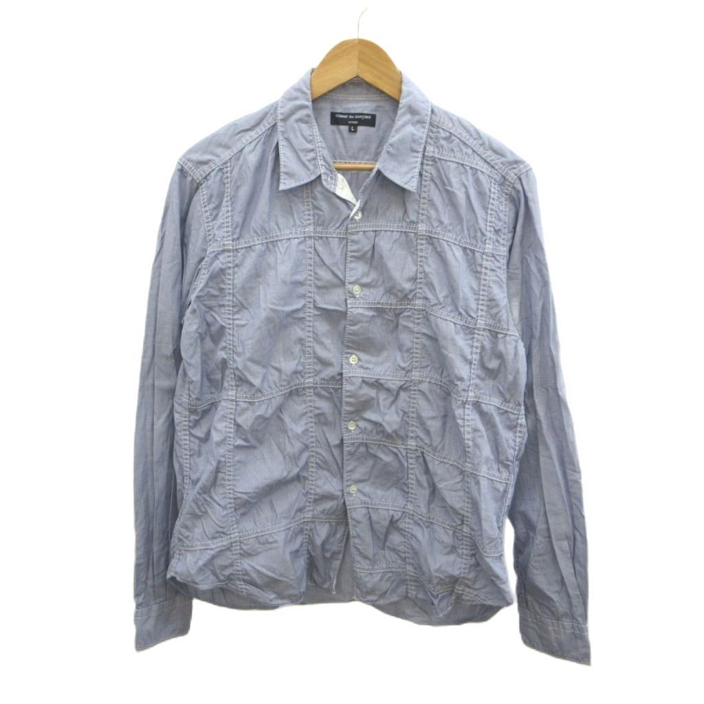 コムデギャルソンオム COMME des GARCONS HOMME 長袖シャツ コットン L 青 ブルー トップス HG-B043 /YU ■GY18