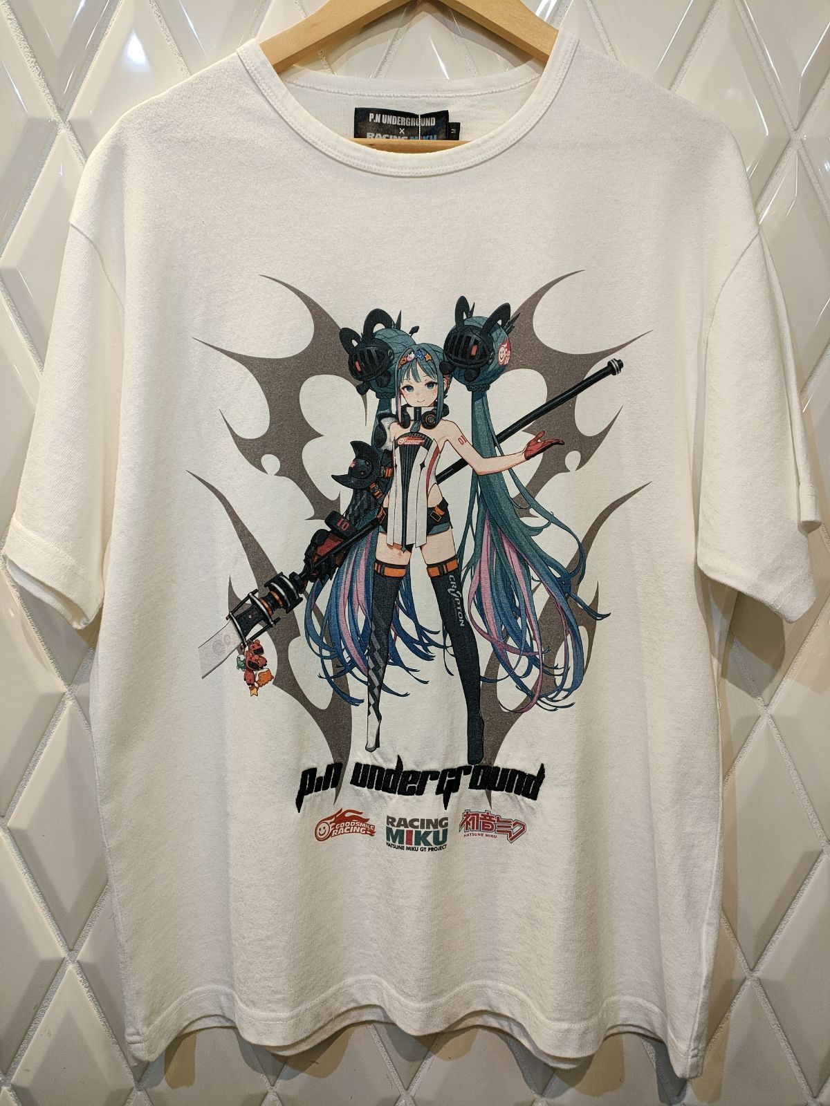 PSYCHO NATION★フロントレーシングミクTEE★ホワイト【М】