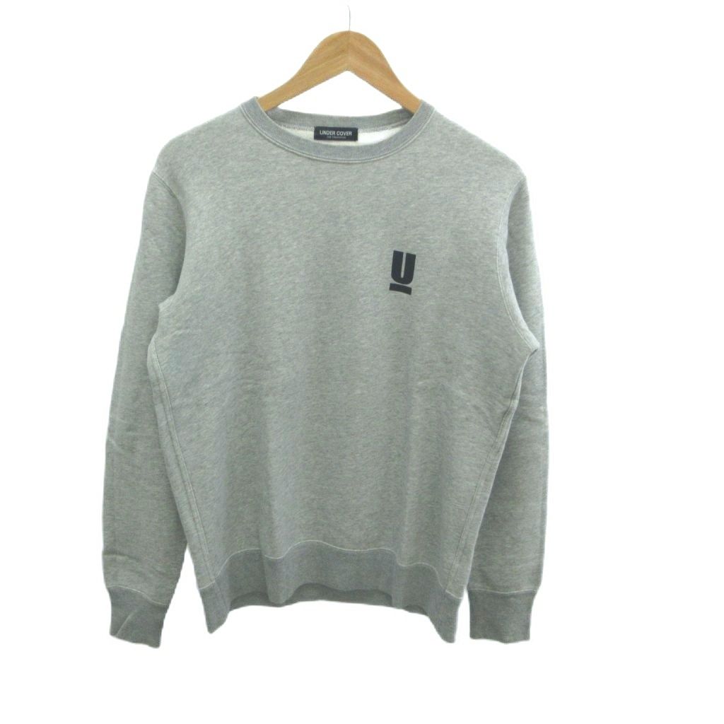 アンダーカバー UNDERCOVER スウェット トレーナー M グレー クルーネック 長袖 ロゴプリント トップス /YU ■GY18