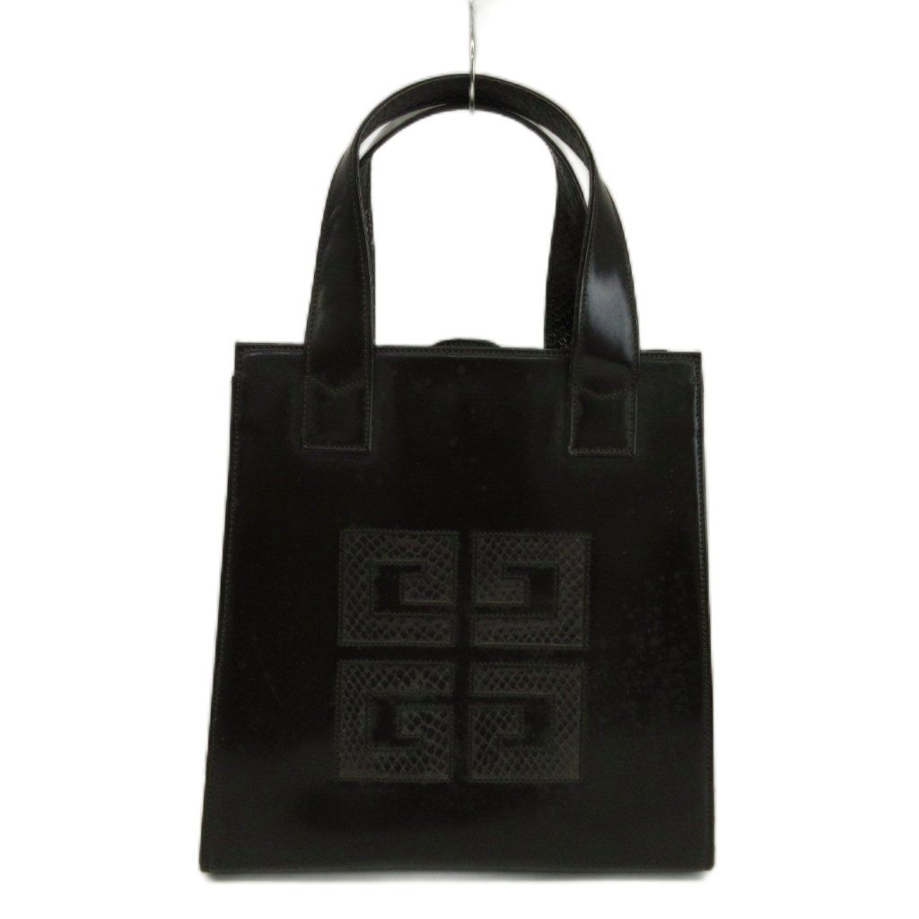 ジバンシィ GIVENCHY トートバッグ ショルダー 2WAY レザー ロゴ パイソン型押し エンボス加工 茶色 ブラウン /XZ ■GY47