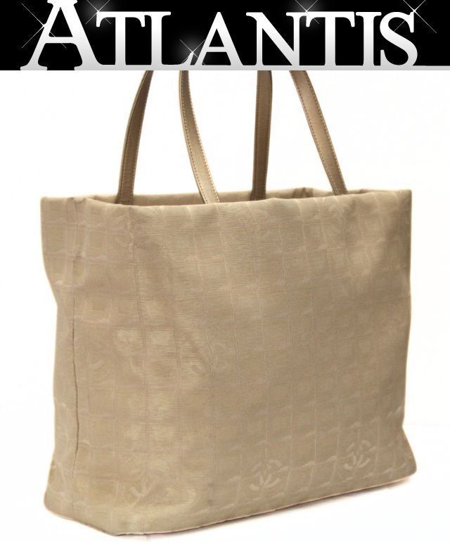 シャネル CHANEL ニュートラベルライン トートバッグ MM ナイロン×レザー ゴールド 13番台 【75720】