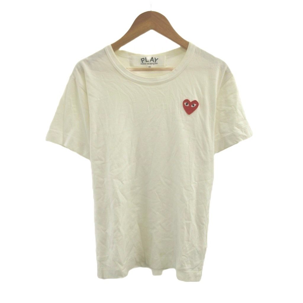 プレイコムデギャルソン PLAY COMME des GARCONS Tシャツ 半袖 ロゴ Tシャツ XS 白 ホワイト ロゴ 半袖 ラウンドネック /AX-T108 NP ■GY19 7,120円