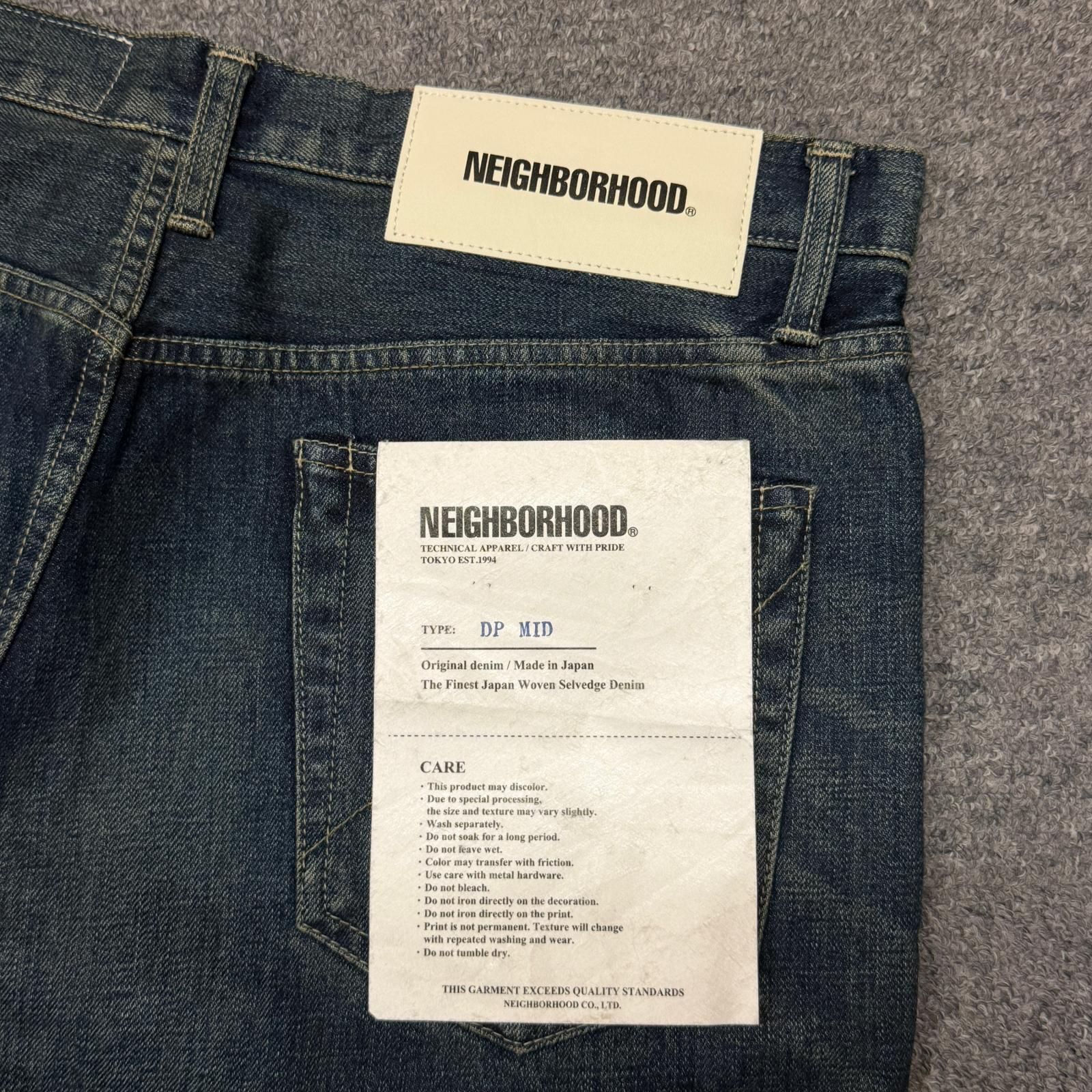 参考上代34100円 NEIGHBORHOOD 24AW WASHED DENIM DP MID PANTS