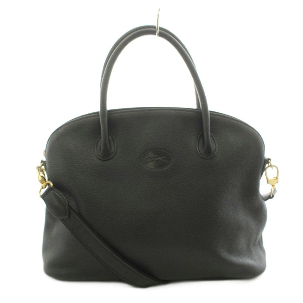 ロンシャン LONGCHAMP ハンドバッグ ショルダーバッグ 2way ロゴ レザー 黒 ブラック /AN ■GY18