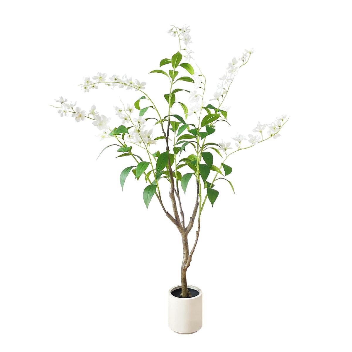 RAKU ジャスミン フェイクグリーン 高さ約120cm 大型 フェイク観葉植物 鉢付き 本物そっくり リアル 人工観葉樹 お手入れ簡単 インテリア 室内 屋外 玄関 リビング オフィス 開店祝い 新築祝い 引越し祝い (ジャスミン)ｍａ 8,680円