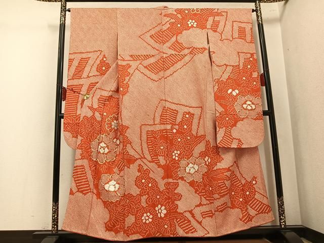 平和屋着物●豪華振袖　総絞り　駒刺繍　花尽くし　正絹　逸品　AABL1265ph 22,750円