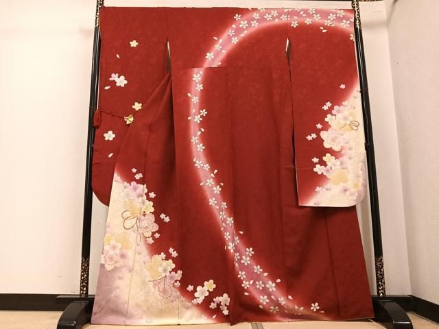 平和屋着物●豪華振袖　舞桜文　暈し染め　金彩　正絹　逸品　AABL1302ph 33,800円