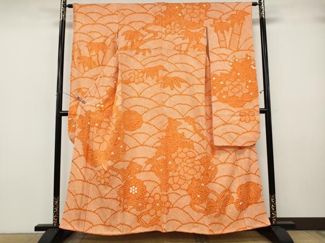 平和屋着物●豪華振袖　総絞り　花車文　正絹　逸品　CABJ6793ut 25,272円