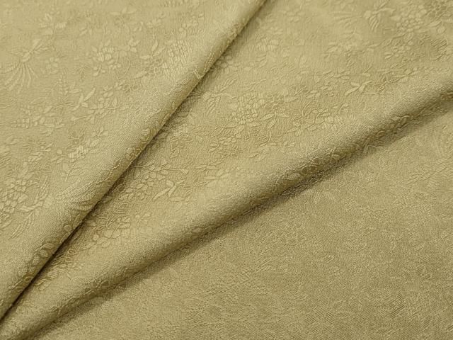平和屋着物●上質な色無地　花鳥地紋　木蘭色　やまと誂製　正絹　逸品　DABI2715ud
