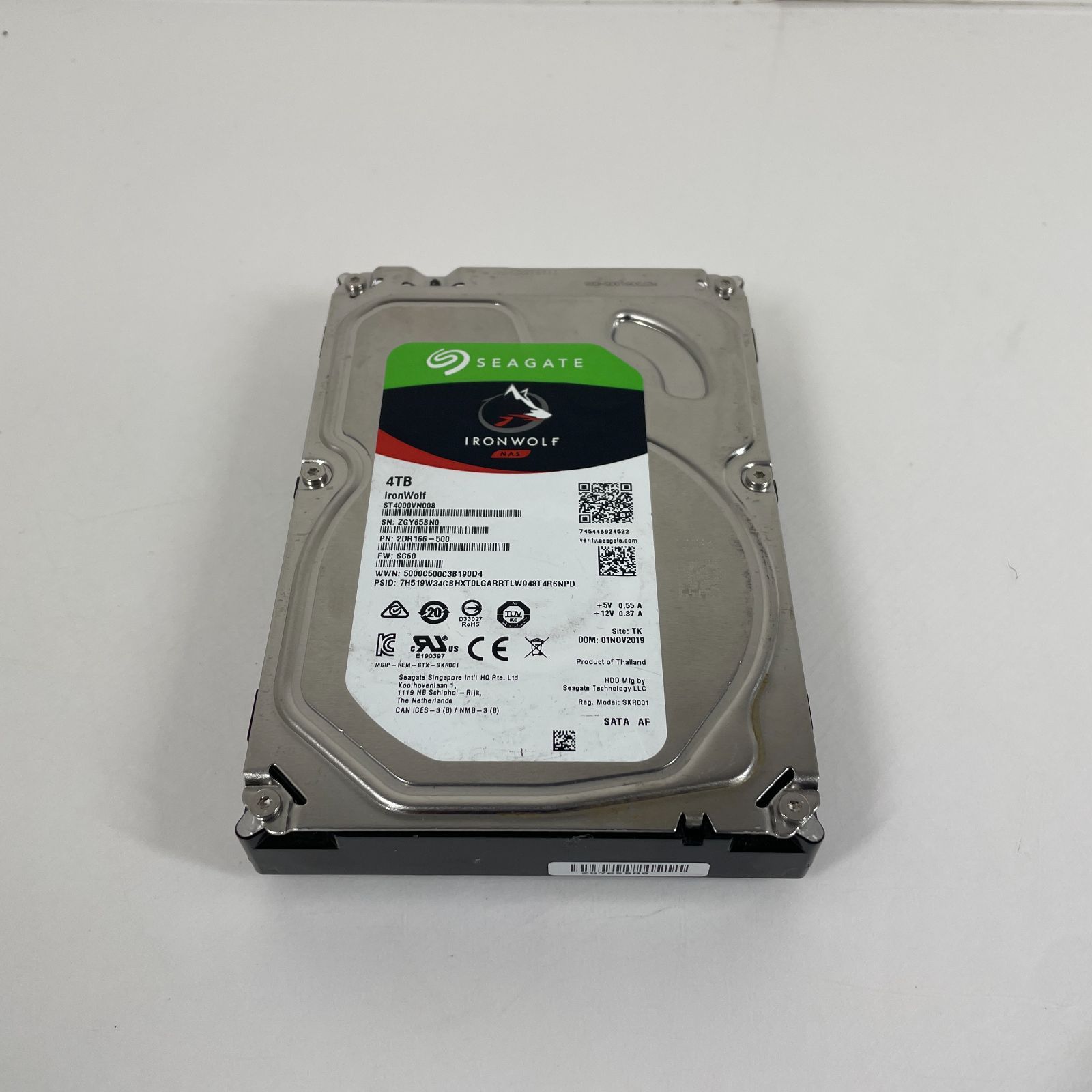 【中古・美品】 Seagate IronWolf 4TB 内蔵HDD ST4000VN008 №1711