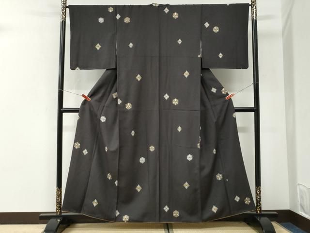 平和屋着物●上質な小紋　松葉文　金彩　やまと誂製　正絹　逸品　CABI3565yc