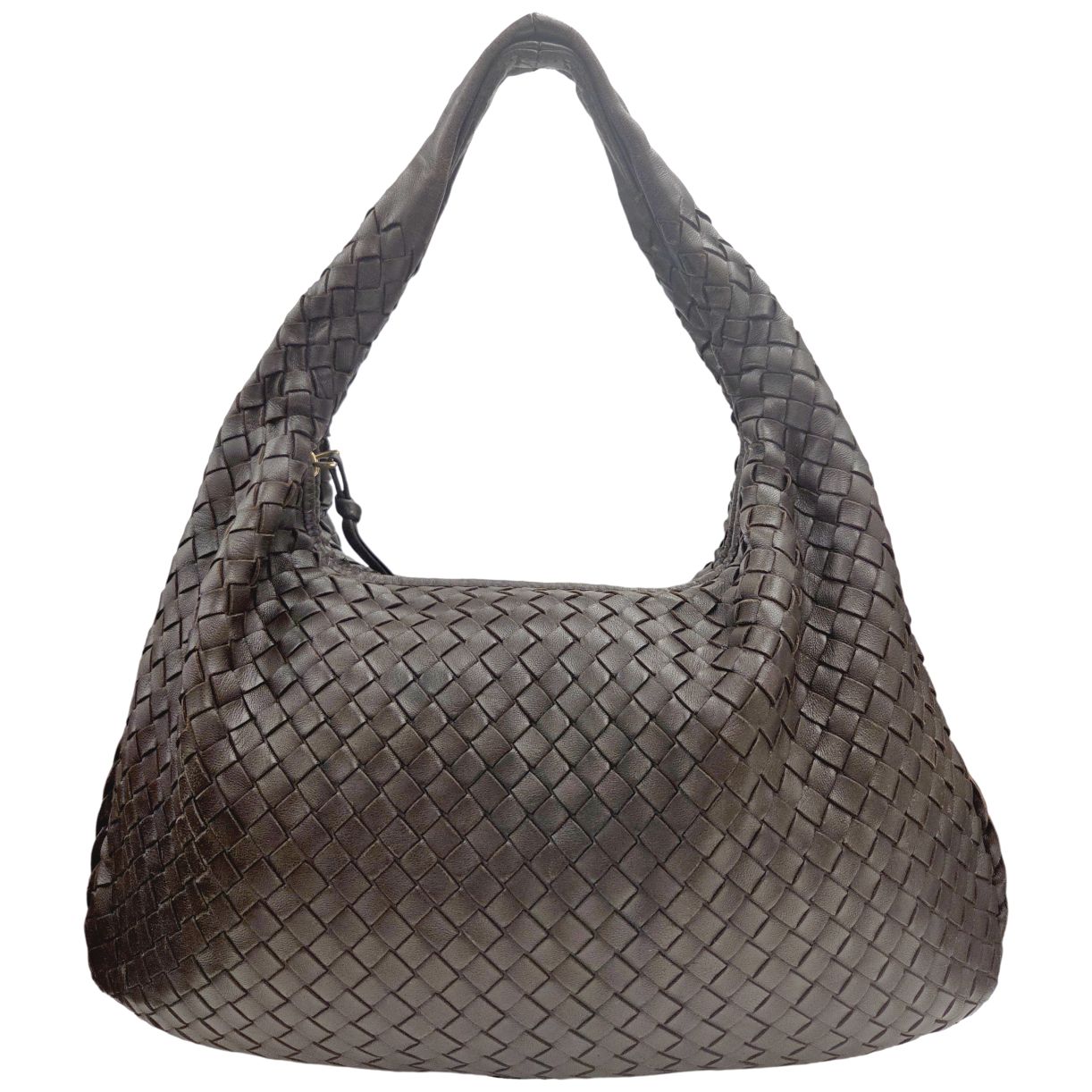 【中古】BOTTEGA VENETA ボッテガ・ヴェネタ ホーボーバッグ　ワンショルダーバッグ イントレチャート ハンドバッグ レザー ブラウン系 【ブランドギャラリー心斎橋店】