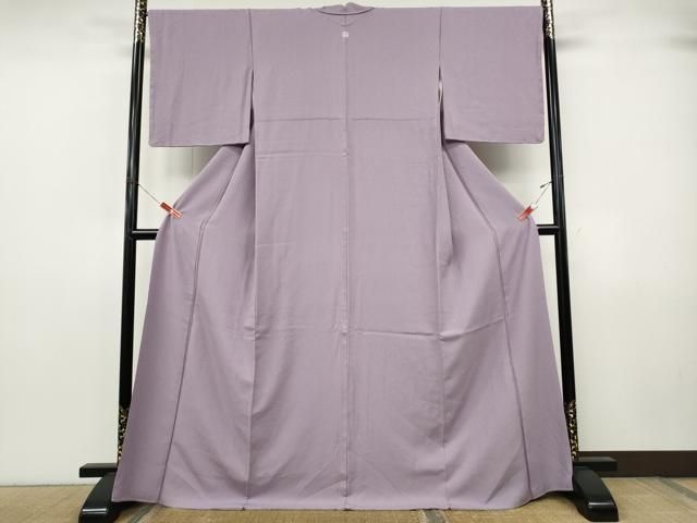 平和屋着物●上質な色無地　格子地紋　浅紫色　正絹　逸品　CABJ6727ut
