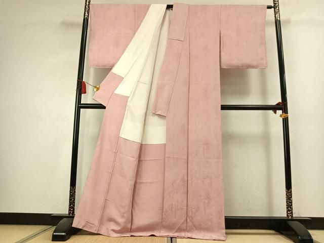平和屋着物●上質な色無地　樹林地紋　虹色　正絹　逸品　未使用　AABK7865fy