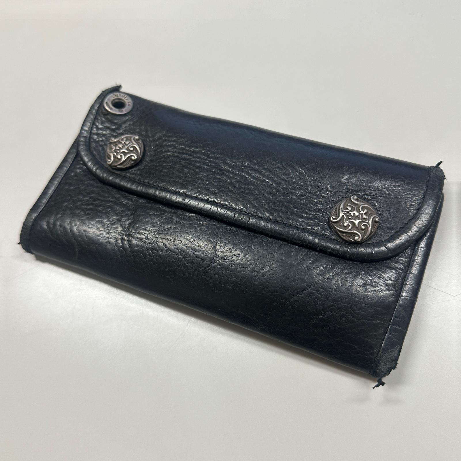 BILL WALL LEATHER 2スナップレザーウォレット 長財布　 ビルウォールレザー ブラック F （14768M）
