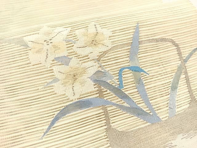 平和屋着物＊夏物 八寸名古屋帯 絽綴れ 花籠文 金銀糸