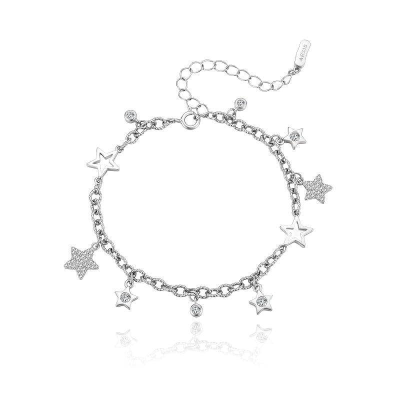 ARSIS ブレスレット レディース 星 スター キュービックジルコニア プラチナコーティング 金属アレルギー対応 女性 ジュエリー プレゼント オリジナルデザイン バレンタイン ホワイトデー お返し 入学式 卒業式 母の日 クリスマス 記念日 誕生日 ギフト