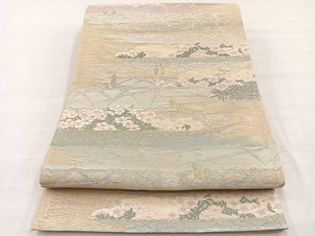 平和屋着物＊夏物　六通柄袋帯　唐織　薫風　草花文　金銀糸　正絹　逸品　BAAX7959hv 13,104円